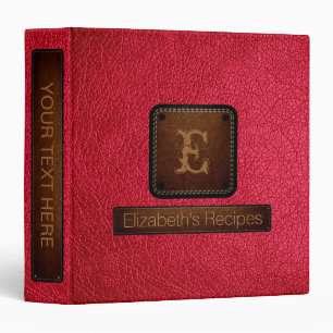 Amaranth Leather Elegant Monogram Binder