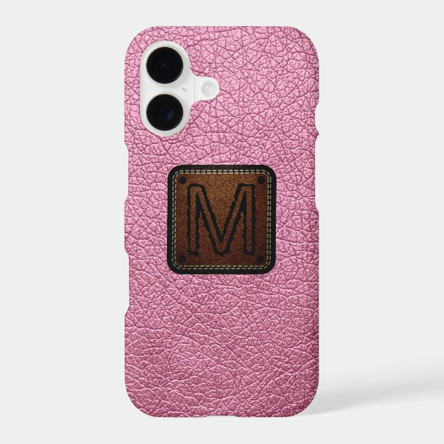 Amaranth pink Leather Look Monogram (Back)