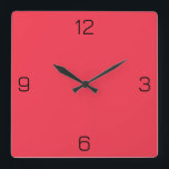 Amaranth Red F4364C Colour - Add Your Name Option Square Wall Clock<br><div class="desc">Add a name, initials or some text, or keep the colour alone. Colour coordinates with other items in the store based on the name and the HEX code (six-digit hex triplet) shown. Use this code to mix, match and customize any other item to go with this, or to add to...</div>