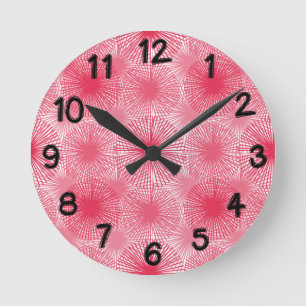 Amaranth Stars Round Clock
