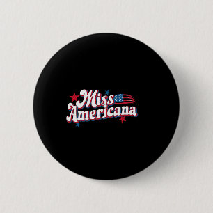 Amare Box America 4th Of July Miss Americana Retro 2 Inch Round Button