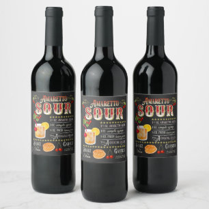 Amaretto Sour Recipe Wine Label