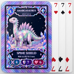 Amargasaurus Dinosaur, Rainbow Foil Art Playing Cards