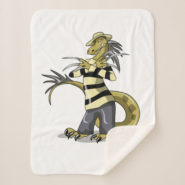 Amargasaurus Posing As Freddy Krueger. Sherpa Blanket (Front)