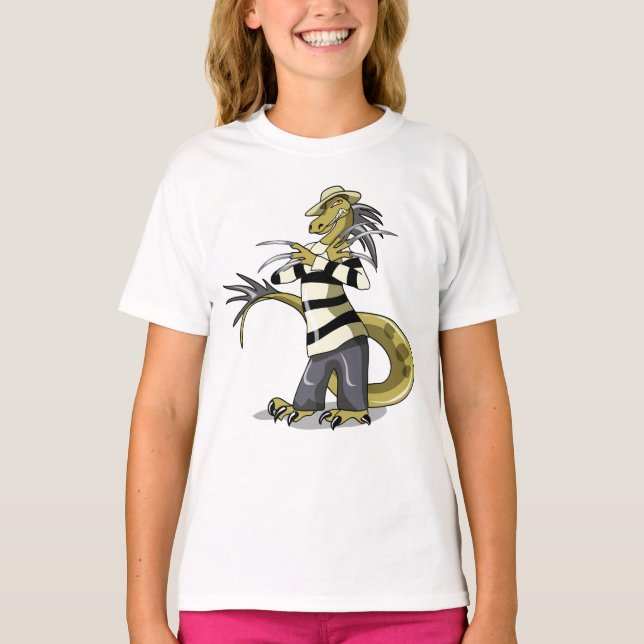 Amargasaurus Posing As Freddy Krueger. T-Shirt (Front)