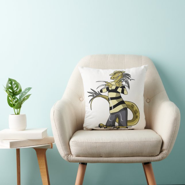 Amargasaurus Posing As Freddy Krueger. Throw Pillow (Chair)