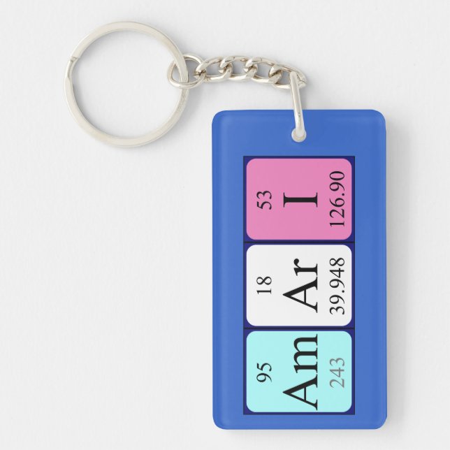 Amari periodic table name keyring (Front)