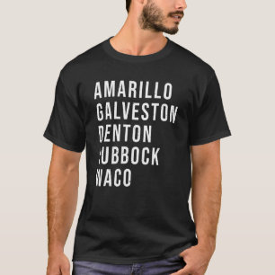 Amarillo Galveston Denton Lubbock Waco Retro Souve T-Shirt