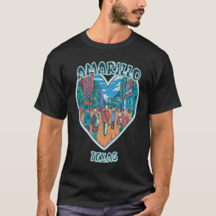 Amarillo In Texas Travel Souvenir Heart T-Shirt