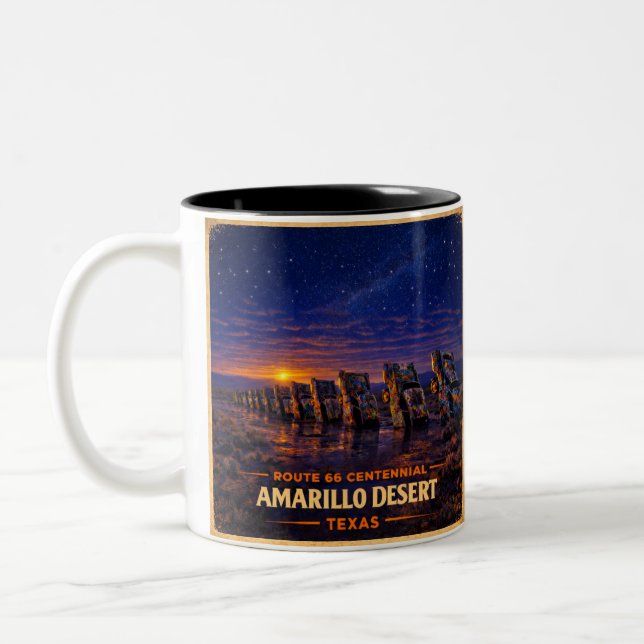 Amarillo Route 66 Desert Coffee Gift Style Two-Tone Coffee Mug (Left)