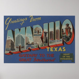 Amarillo, Texas (Heart of the Pan-Handle) Poster