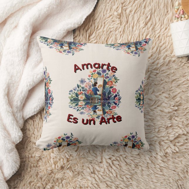 Amarte es un Arte Throw Pillow (Blanket)