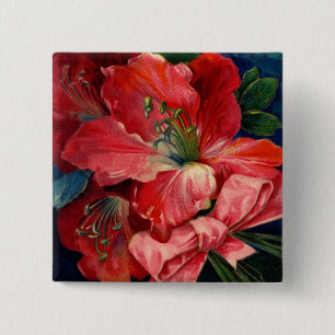 Amaryllis 2 Inch Square Button