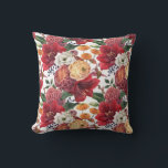 Amaryllis and Chrysanthemums Floral Pattern Throw Pillow<br><div class="desc">This botanical pillow adds a floral accent to any room. It features a floral pattern of amaryllis,  ranunculus,  anemones and chrysanthemums. This moody floral pillow is perfect for all seasons and occasions. Matching items are available.</div>