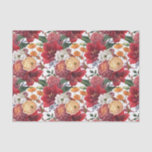 Amaryllis and Chrysanthemums Floral Pattern Tissue Paper<br><div class="desc">This botanical tissue paper adds a floral accent to your personal,  birthday and holiday gifts. It features a floral pattern of amaryllis,  ranunculus,  anemones and chrysanthemums. This floral,  moody tissue paper is perfect for any occasion. Matching items are available.</div>