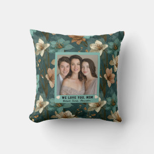 Amaryllis Best Mama Ever Bedroom Decor Modern Throw Pillow