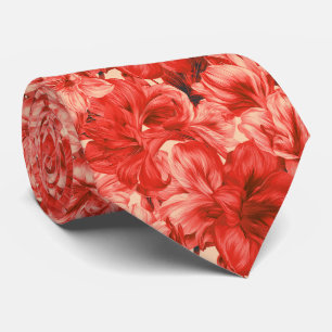 Amaryllis Flower Anniversary Spring Wedding Tie