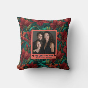 Amaryllis Flower Best Mummy Mama Diy Décor Throw Pillow