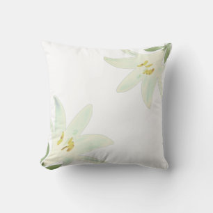 Amaryllis Flowers on White Throw Pillow