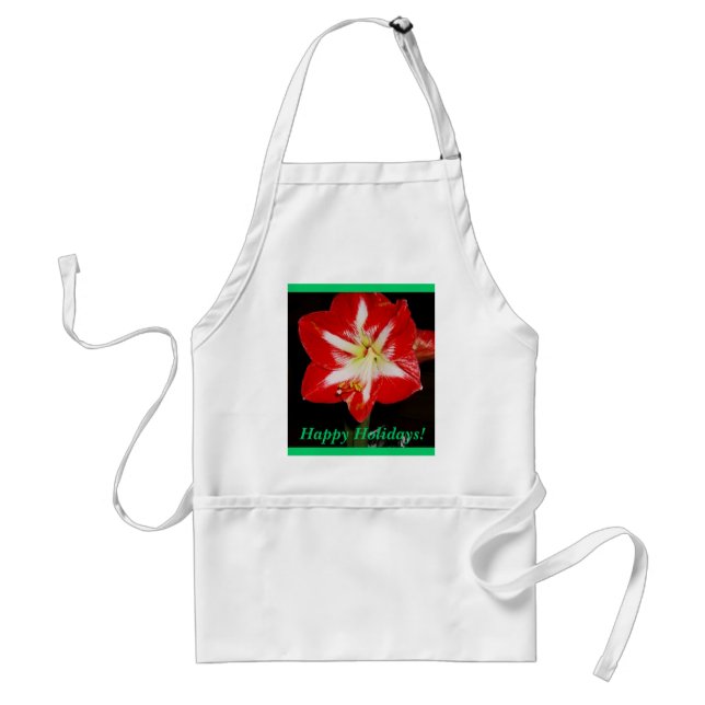 Amaryllis, Happy Holidays! Standard Apron (Front)