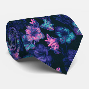 Amaryllis Pattern Groomsman Destination Wedding Tie