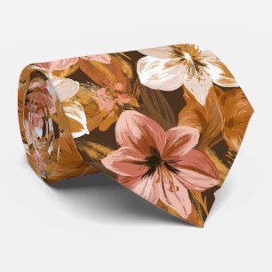 Amaryllis Pattern Husband Garden Wedding Tie