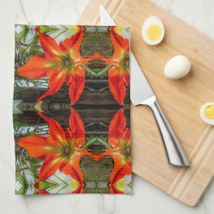 Amaryllis Pattern Kitchen Towels