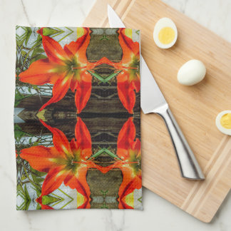 Amaryllis Pattern Kitchen Towels