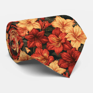 Amaryllis Print Menswear Outdoor Wedding Tie