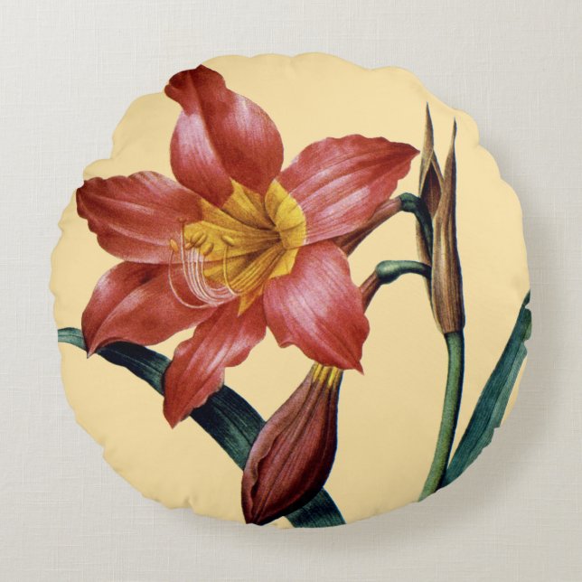 Amaryllis Round Pillow (Front)