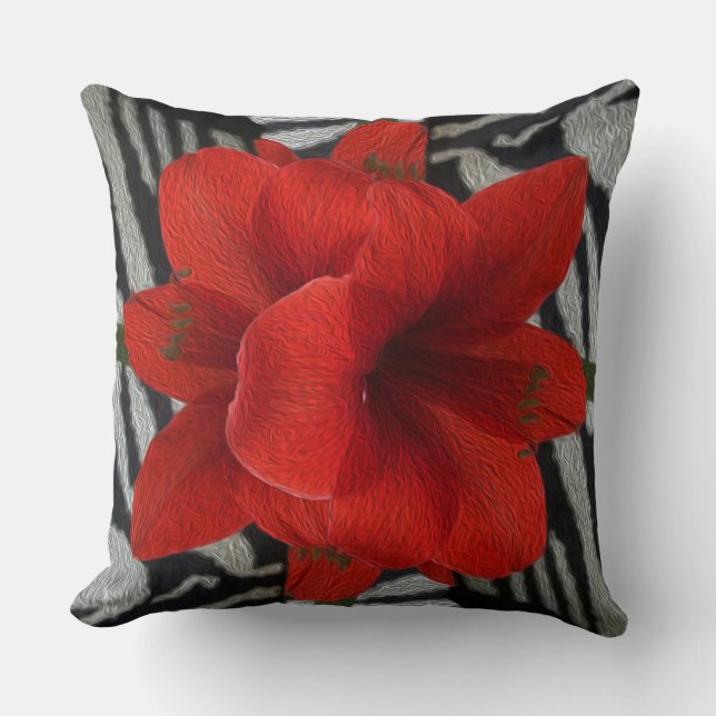 Amaryllis sur le coussin graphique floral (Recto)