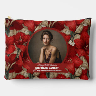Amaryllis Theme 60Th Birthday Gift For Mom Accessory Pouch