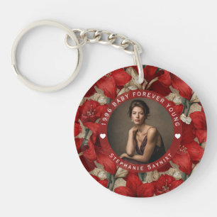 Amaryllis Theme Women Birthday Gift For Her Keychain