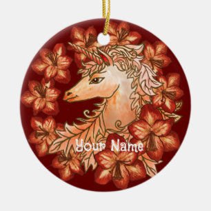 Amaryllis Unicorn Ceramic Ornament