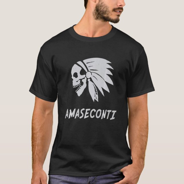 Amaseconti Native American IndianBorn Freedom Evil T-Shirt (Front)
