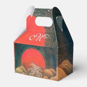 AMATERASU SUN GODDESS,MONOGRAM Red Black Brown Favor Box