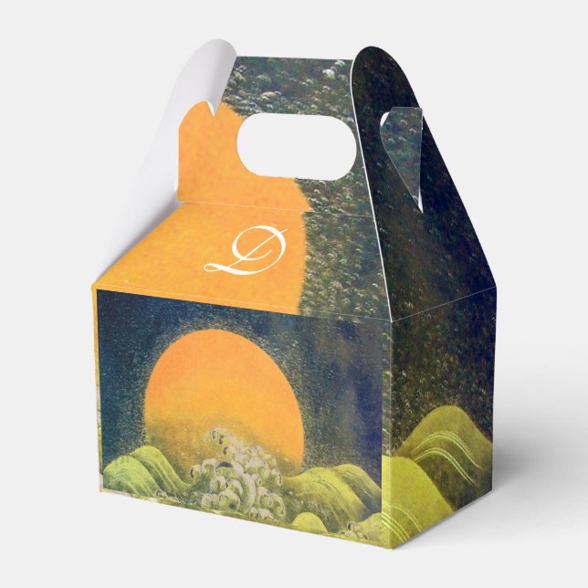 AMATERASU SUN GODDESS,MONOGRAM Yellow Black Green Favor Box (Front Side)