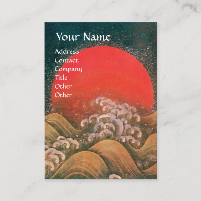 AMATERASU , SUN GODDESS ,red black brown Business Card (Front)