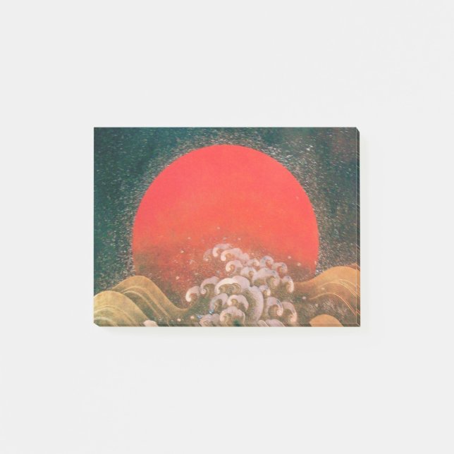 AMATERASU SUN GODDESS Red Black Brown Post-it Notes (Front)