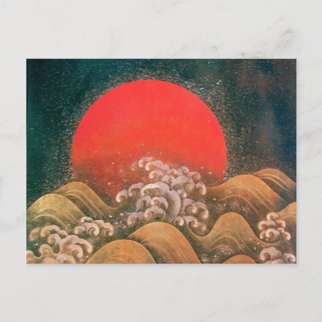 AMATERASU SUN GODDESS Red Black Brown Postcard (Front)