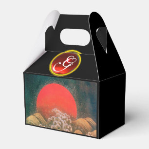 AMATERASU SUN GODDESS,RED GEM MONOGRAM Black Brown Favor Box