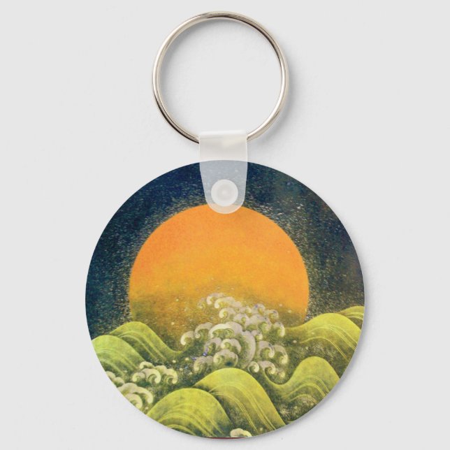 AMATERASU, SUN GODDESS yellow green black Keychain (Front)