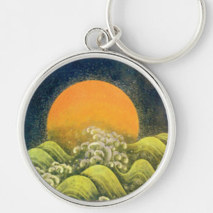 AMATERASU, SUN GODDESS yellow green black Keychain