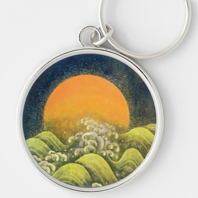 AMATERASU, SUN GODDESS yellow green black Keychain (Front)