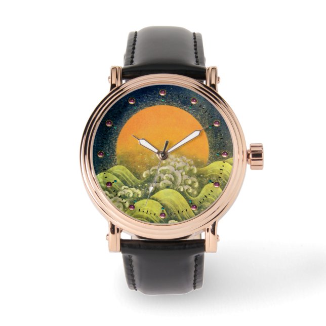 AMATERASU SUN GODDESS ,yellow,green, black Watch (Front)