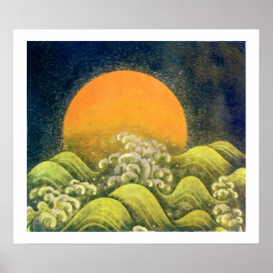 AMATERASU , SUN GODDESS ,yellow green black white Poster