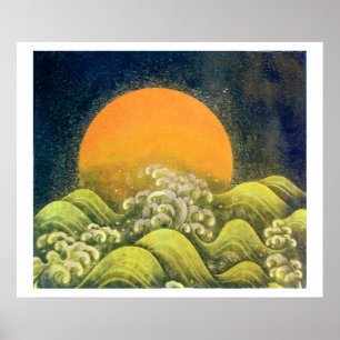 AMATERASU , SUN GODDESS ,yellow green black white Poster