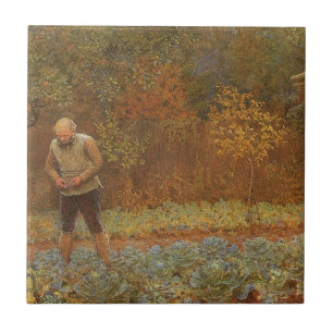 Amateur (Coachman & Cabbages) by Frederick Walker Tile