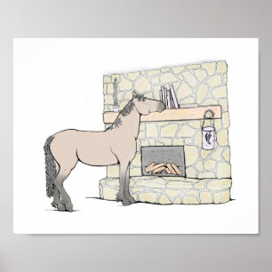 Amateur de livres Impression d'art de cheval Déc