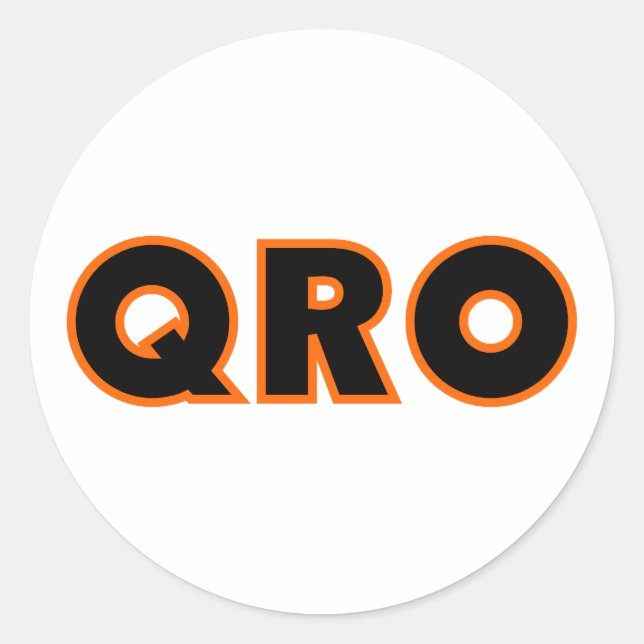 Amateur Ham Radio QRO Classic Round Sticker (Front)